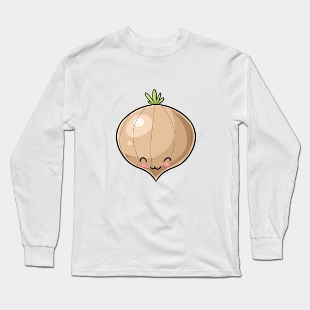 Kawaii onion vegetable Long Sleeve T-Shirt by Japanese Designs